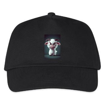 Grumpy Cartoon Goat Stare - Kids’ Baseball Cap - black - Front