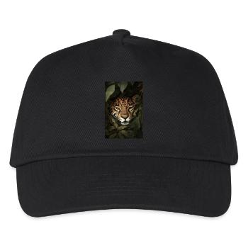 Jaguar im Dschungel versteckt - Kinder Basecap - Schwarz - Vorne