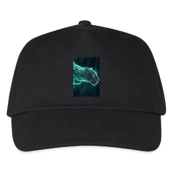 Neonfarbene Jaguar-Geistform - Kinder Basecap - Schwarz - Vorne