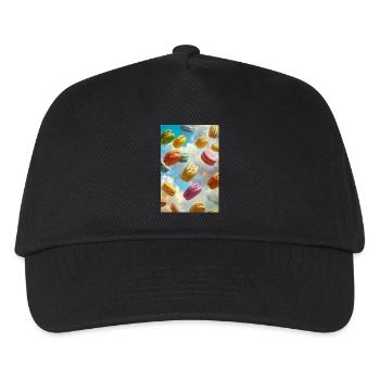 Bunte Macarons am Himmel - Kinder Basecap - Schwarz - Vorne