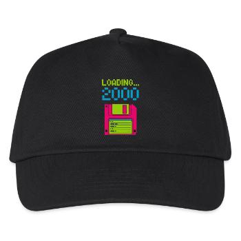 Loading 2000 Disketten-Design Retro Pixel Design - Kinder Basecap - Schwarz - Vorne