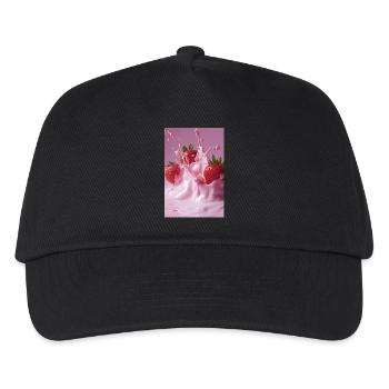 Erdbeeren in Pink Splash - Kinder Basecap - Schwarz - Vorne