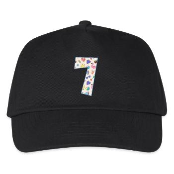 VACANCES NUMÉRO 7 ANS ÉTÉ 7ÈME ANNIVERSAIRE - Casquette de baseball Enfant - noir - Devant