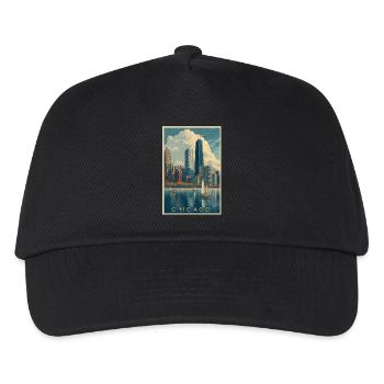 Die Skyline von Chicago mit Segelbooten - Kinder Basecap - Schwarz - Vorne