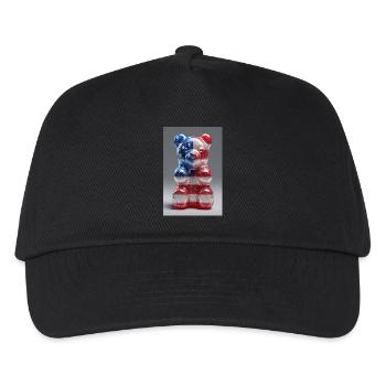 Gummibärchen mit amerikanischer Flagge - Kinder Basecap - Schwarz - Vorne