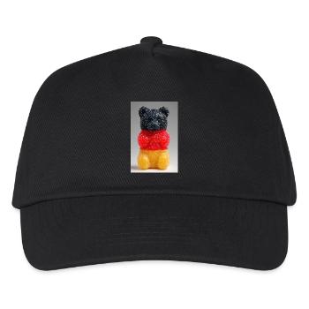 Deutsche Flagge Gummibärchen - Kinder Basecap - Schwarz - Vorne