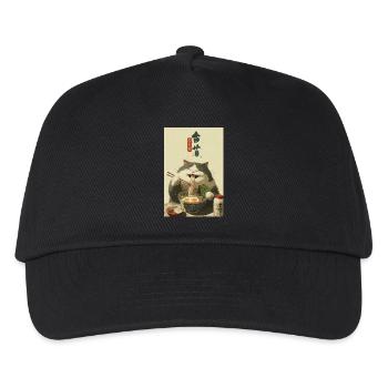Happy Cat Loves Ramen - Kids’ Baseball Cap - black - Front