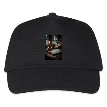 Candlelit Old Book Scene - Kids’ Baseball Cap - black - Front