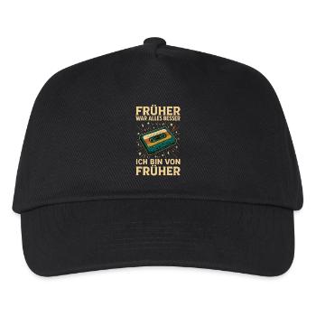 Retro Cassette Design for Nostalgia - Kids’ Baseball Cap - black - Front