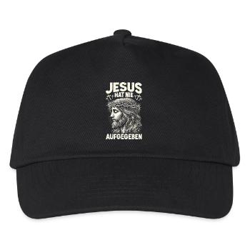 Jesus Hat Nie Aufgegeben Christus Gott Bibel - Kinder Basecap - Schwarz - Vorne