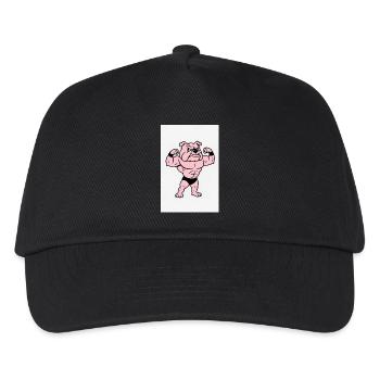Pink Muscle Bulldog Pose - Kids’ Baseball Cap - black - Front