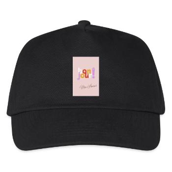 Bonjour Mon Amour – stylisches Geschenk mit Herz - Kinder Basecap - Schwarz - Vorne