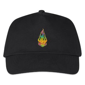 Rainbow Flames Glitter - Kids’ Baseball Cap - black - Front