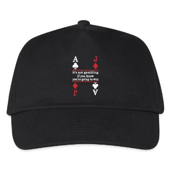 Poker Saying Card Motif - Kids’ Baseball Cap - black - Front