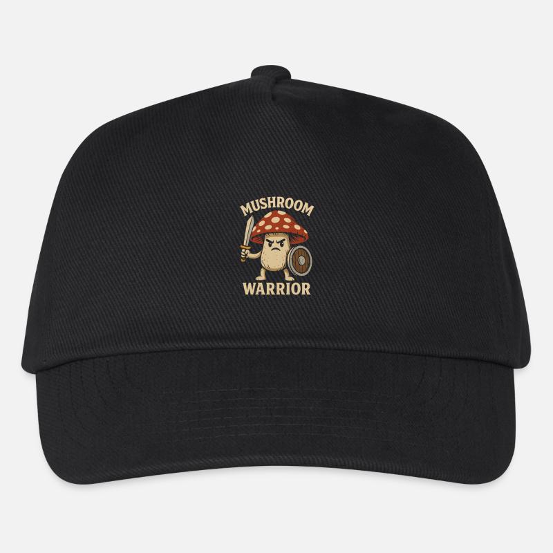 Mushroom warrior with sword - Kids’ Baseball Cap - black