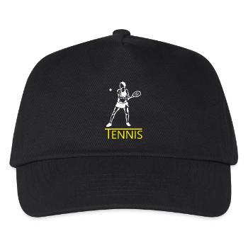 Tennis Silhouette Accent Jaune - Casquette de baseball Enfant - noir - Devant