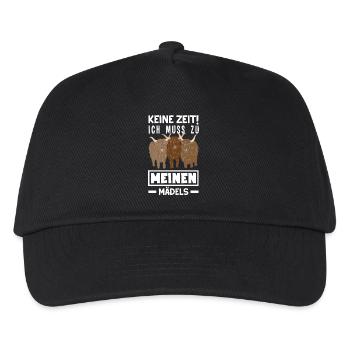 Keine Zeit! Ich muss zu meinen Mädels Hochlandrind - Kinder Basecap - Schwarz - Vorne