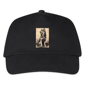 Illustration eines Wolfes - Kinder Basecap - Schwarz - Vorne