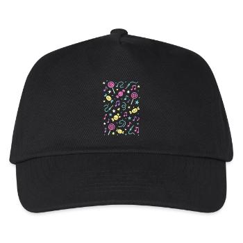 Süßer Klang – Kawaii Musikmuster - Kinder Basecap - Schwarz - Vorne