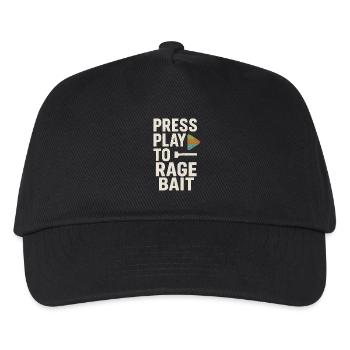Press Play to Rage Bait, Funny Saying  - Kids’ Baseball Cap - black - Front