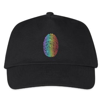Bunter Regenbogen Fingerabdruck - Kinder Basecap - Schwarz - Vorne