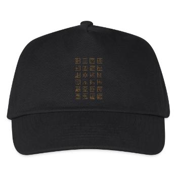 Advent Calendar Gold Checkered Geometric Pattern - Kids’ Baseball Cap - black - Front