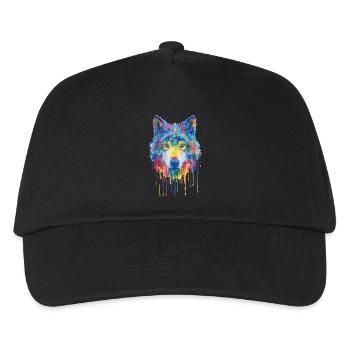 Loup - Casquette de baseball Enfant - noir - Devant