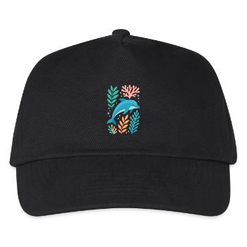 Dolphin dream in the Coral Sea - Kids’ Baseball Cap - black - Front
