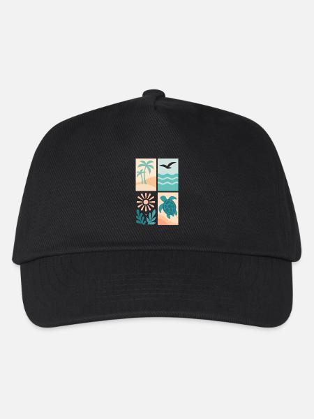 Tropical Coastal Four-Frame Series - Kids’ Baseball Cap - black