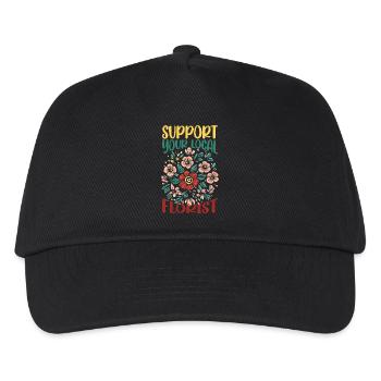SH0982-Support_Your_Local_Florist - Kinder Basecap - Schwarz - Vorne