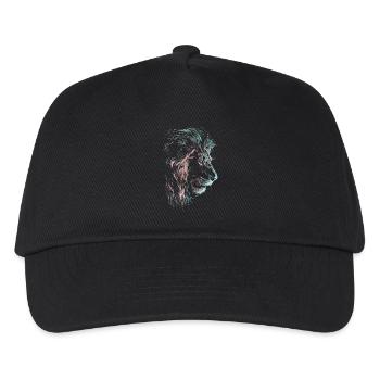 Lion Colorful Lion Head Neon Colorful Predator Art - Kids’ Baseball Cap - black - Front
