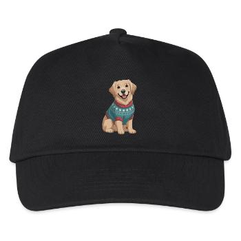 Nordischer Hund im Pullover - Kinder Basecap - Schwarz - Vorne