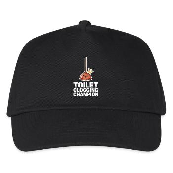 Champion du bouchon des toilettes Klo Humour - Casquette de baseball Enfant - noir - Devant