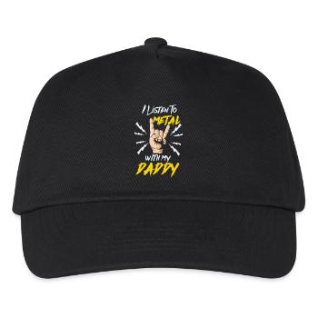 I Listen To Metal With My Daddy Rock Music Art - Kinder Basecap - Schwarz - Vorne