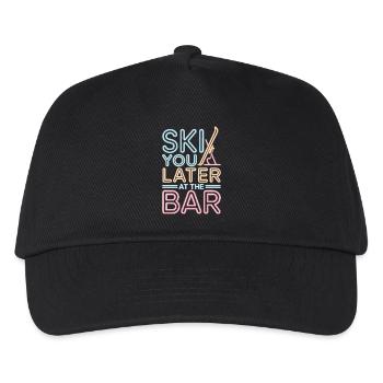 Skier plus tard au bar après ski bar - Casquette de baseball Enfant - noir - Devant