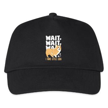 Warte Auf Mich, Ich Habe Kleine Beine - Kinder Basecap - Schwarz - Vorne