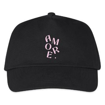 Pink Amore Text Design - Kids’ Baseball Cap - black - Front
