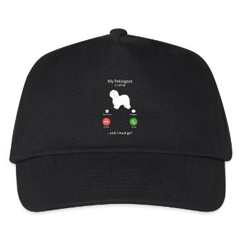 Un Pékinois appelle le propriétaire drôle de chien - Casquette de baseball Enfant - noir - Devant