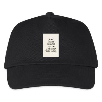 Your future depends minimal serif quote - Kids’ Baseball Cap - black - Front