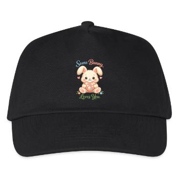Süßer Osterhase mit buntem Ei  - Kinder Basecap - Schwarz - Vorne