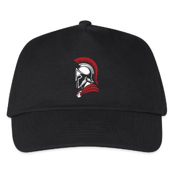 Spartan Noble Warrior Logo Maskottchenporträt - Kinder Basecap - Schwarz - Vorne