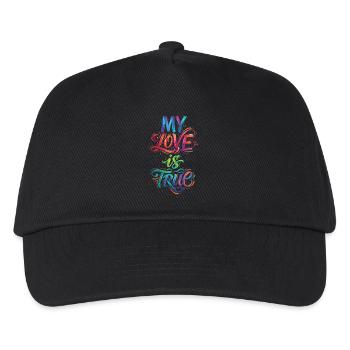 My Love Is True Colorful Text Painting Print - Kids’ Baseball Cap - black - Front
