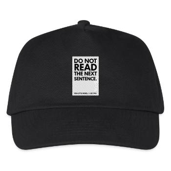 Rebelle Typo: Do Not Read The Next Sentence - Kids’ Baseball Cap - black - Front