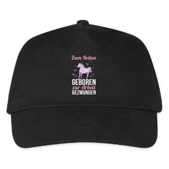 Reiten Pferdeliebhaber Reiterhof Pferde - Kinder Basecap - Schwarz - Vorne
