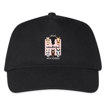 Horse joy: Life is wonderful with horses - Kids’ Baseball Cap - black - Front