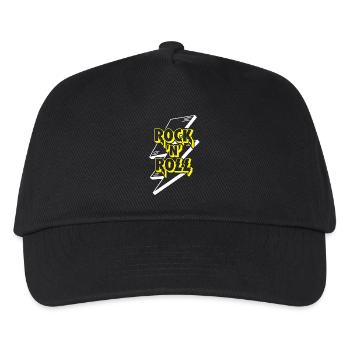 Rock 'N' Roll Lightning Bolt 3D Logo - Kids’ Baseball Cap - black - Front
