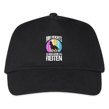 Reiten Pferdeliebhaber Reiterhof Pferde - Kinder Basecap - Schwarz - Vorne