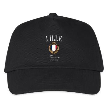 Lille Frankreich Wappen Krone – Reise Souvenir - Kinder Basecap - Schwarz - Vorne