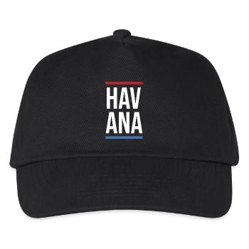Havana Bold Mono with Red Blue Stripes - Kids’ Baseball Cap - black - Front