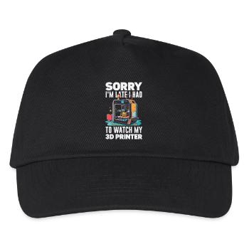 Sorry I'm Funny Late 3D Printer - Kids’ Baseball Cap - black - Front